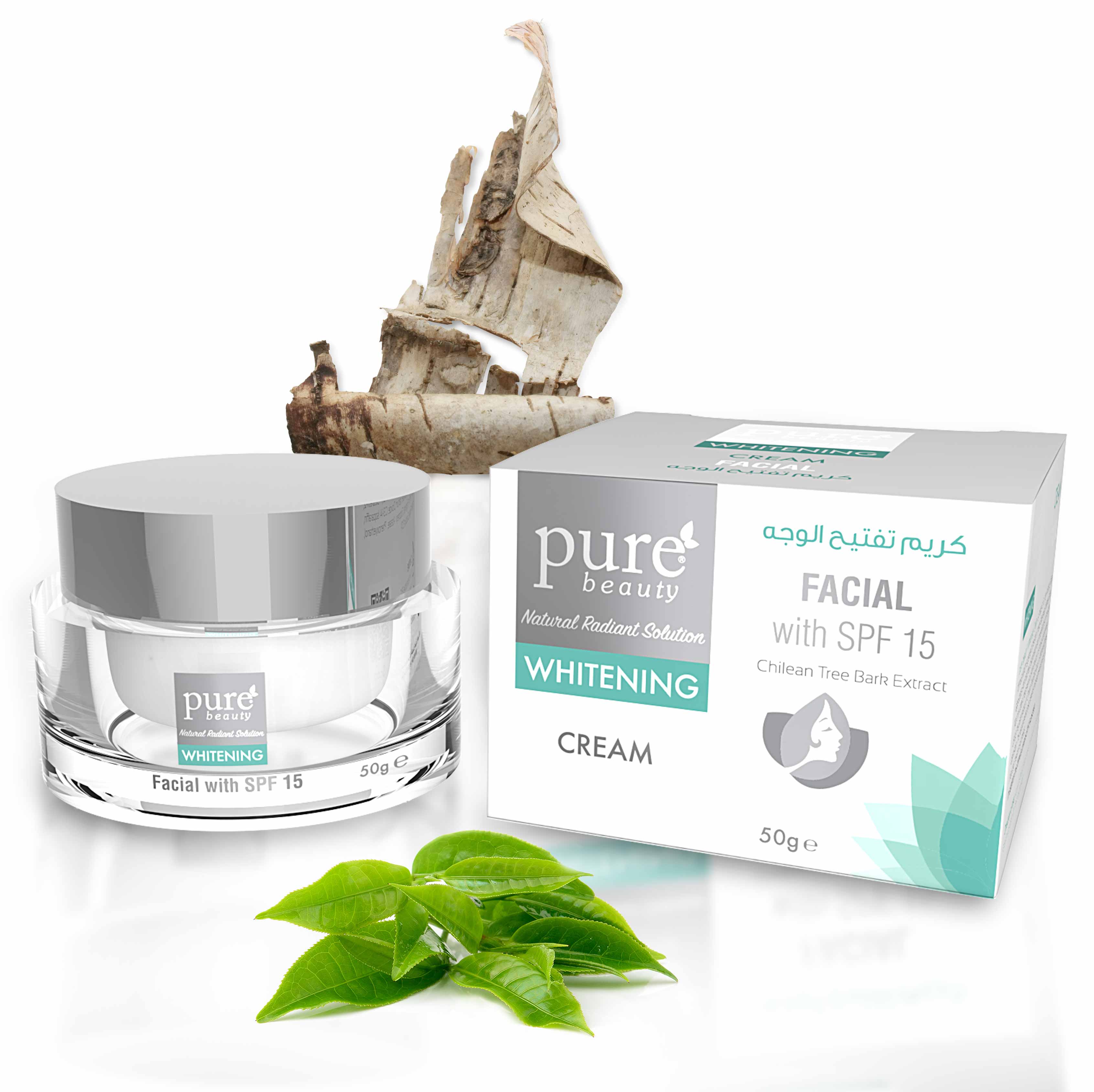 Pure Beauty, Natural Radiant Solution  Pure Beauty® Whitening Facial Cream  with SPF 15 - 50 g